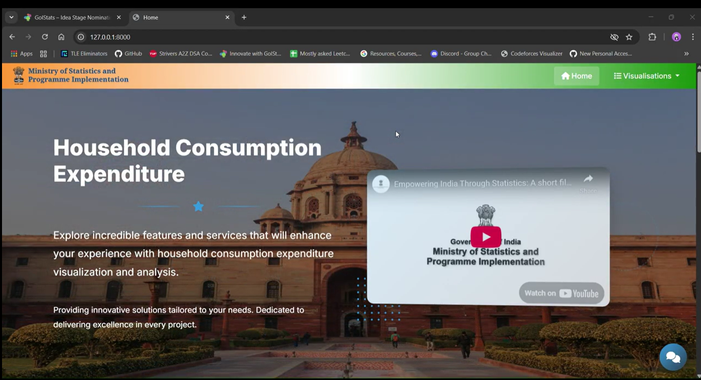 Household Consumer Expenditure Dashboard Screenshot